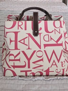 Kate Spade Letter-Print Tote Bag with Brown Handles